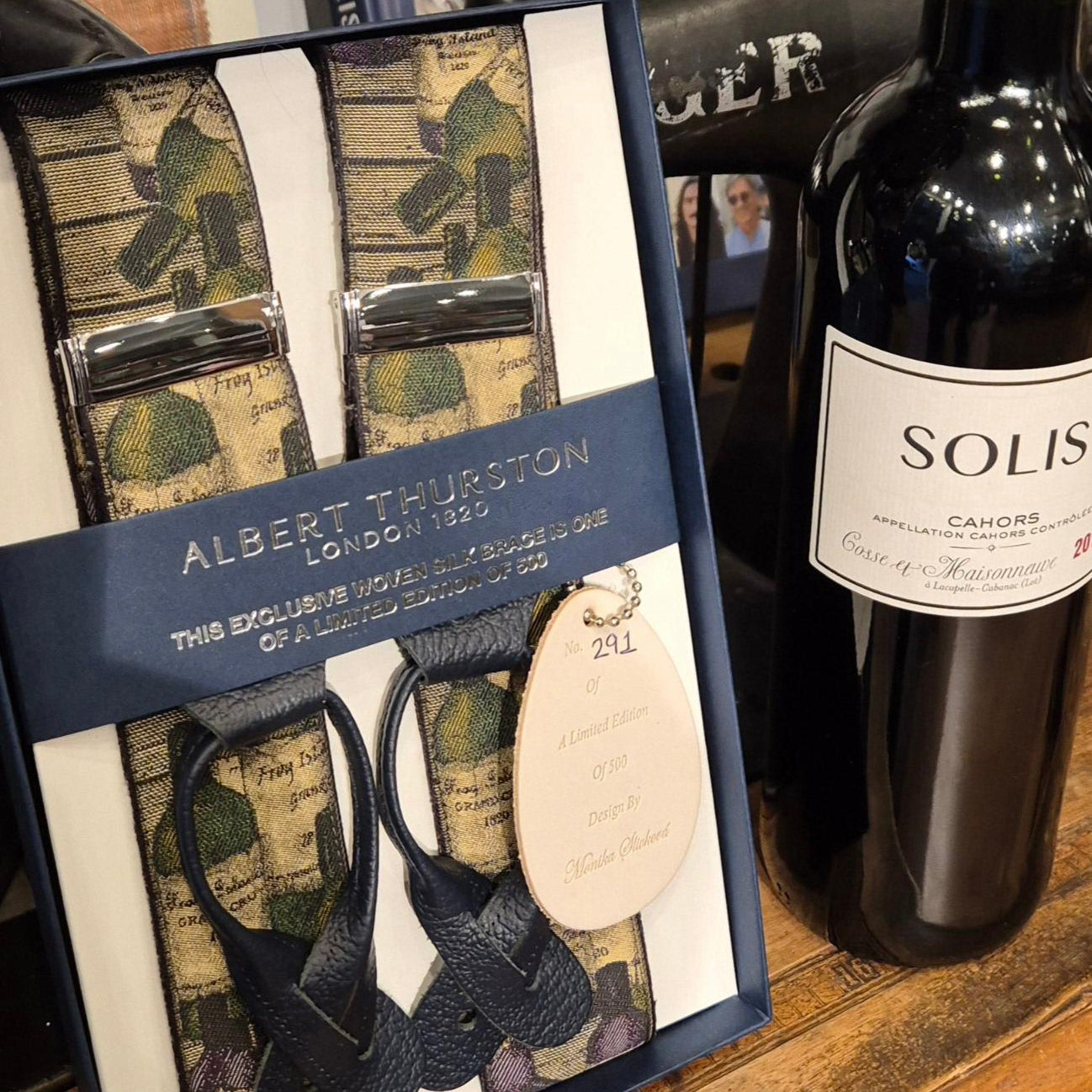 Albert Thurston Wine bottles Limited edition silk braces