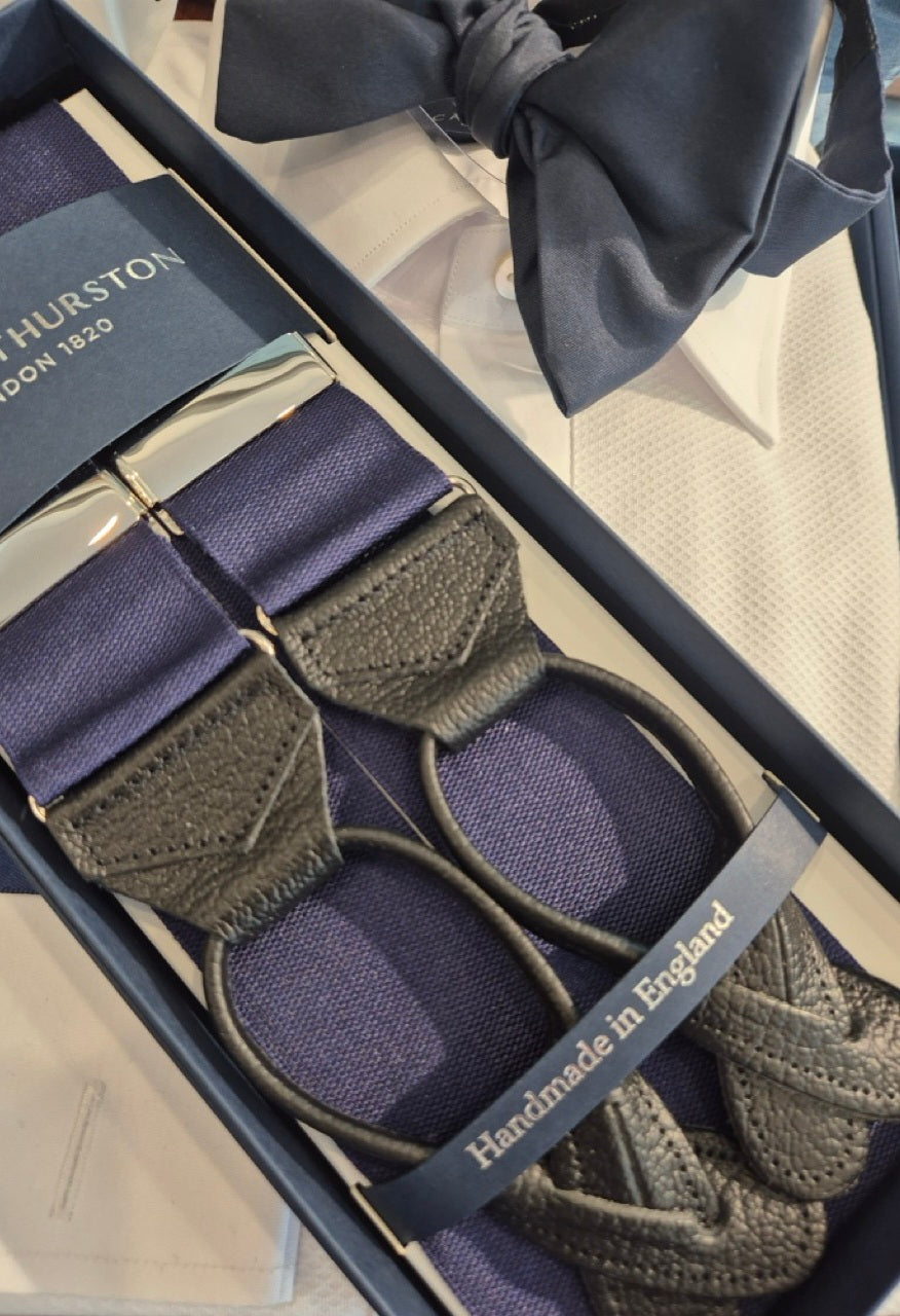 Albert Thurston Blue Navy braces