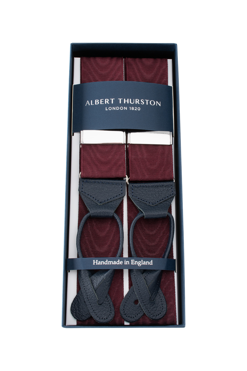 Albert Thurston Burgundy Moire braces