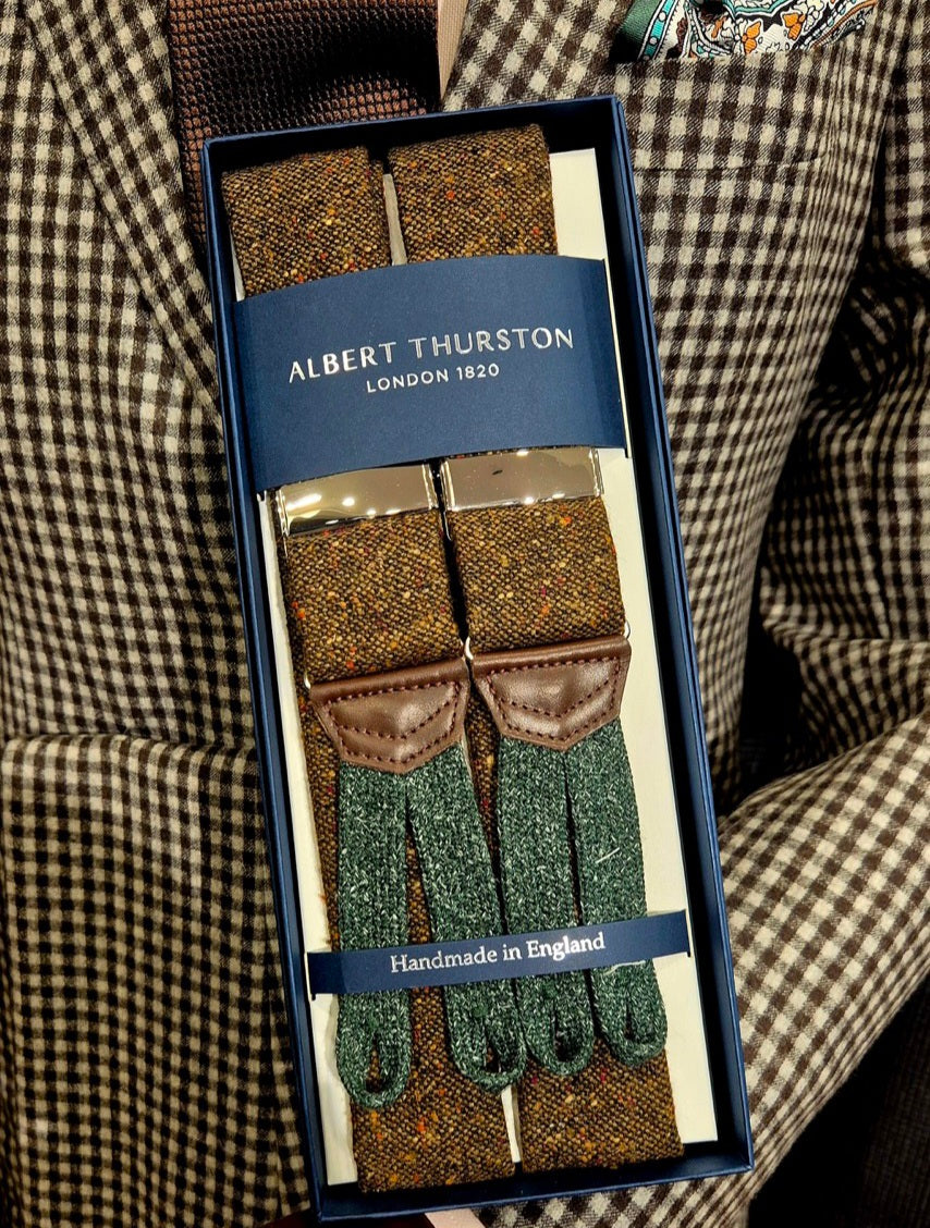 Albert Thurston Brown Donegal Tweed braces