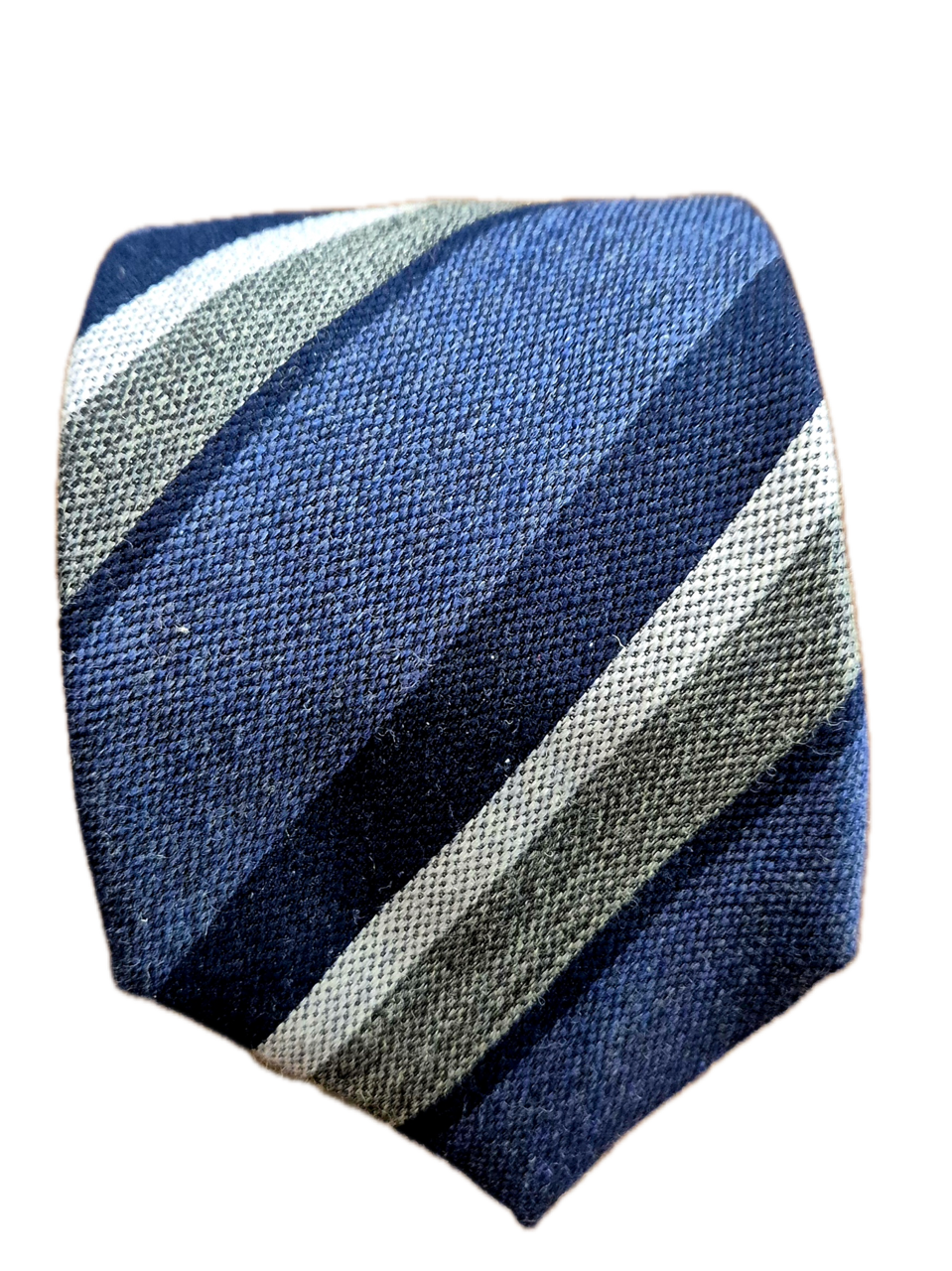 Ischia Navy Blue striped wool tie