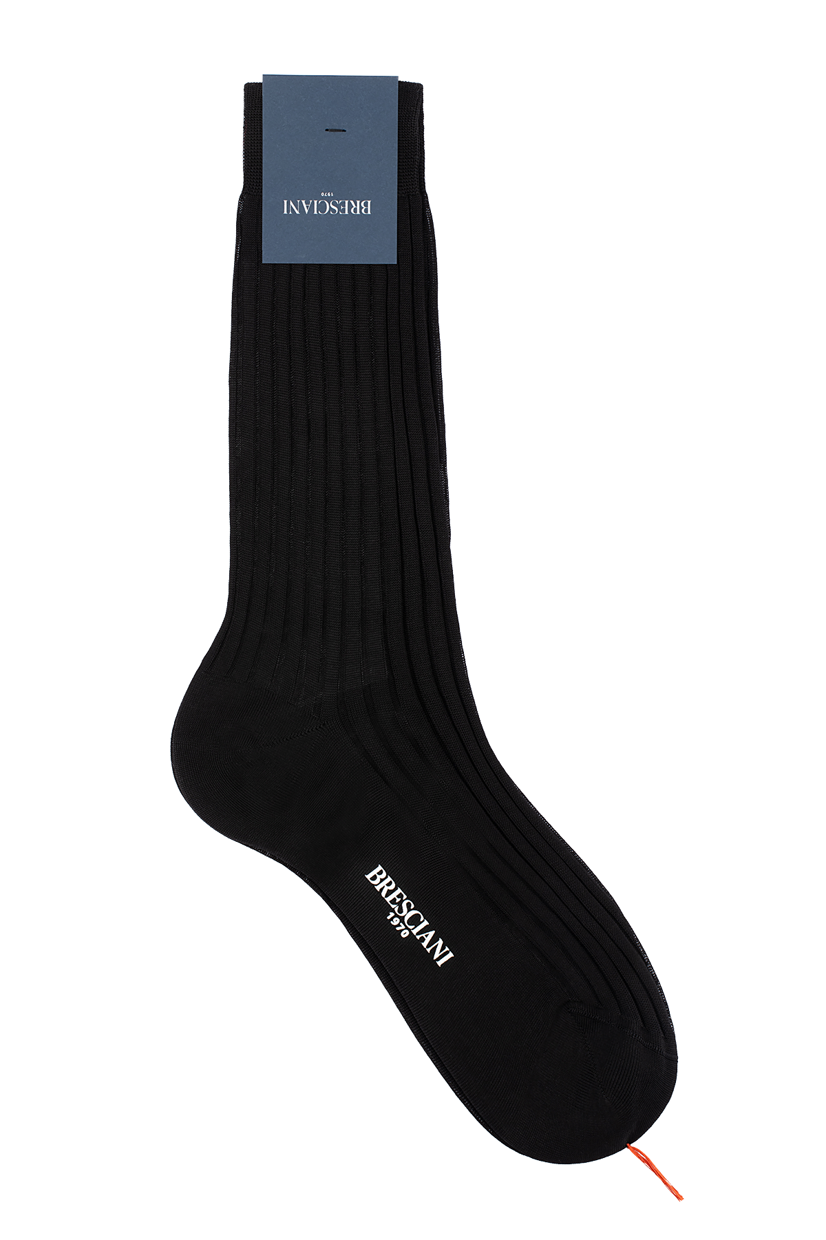 Bresciani calf length Black cotton socks