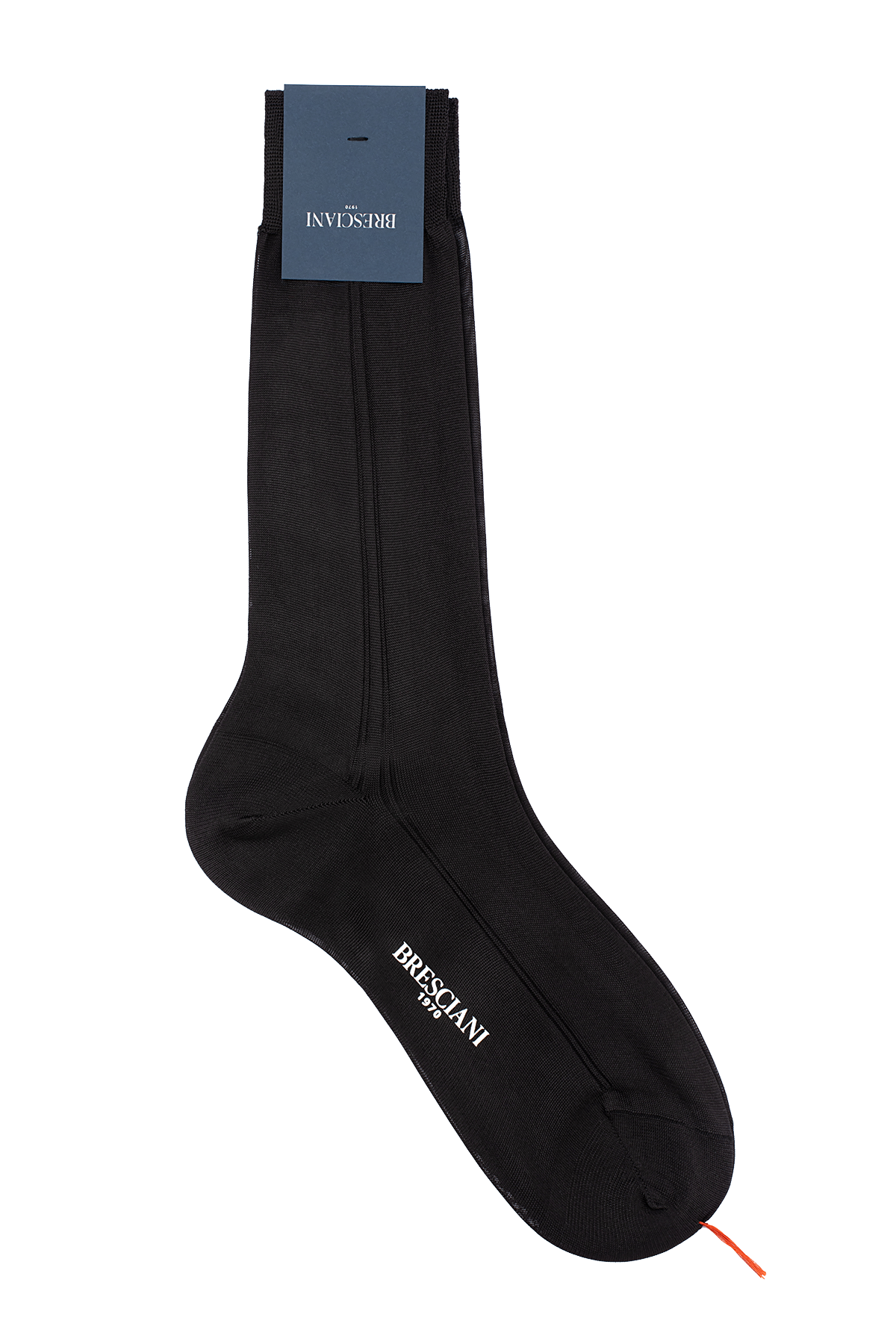 Bresciani Black calf length silk socks