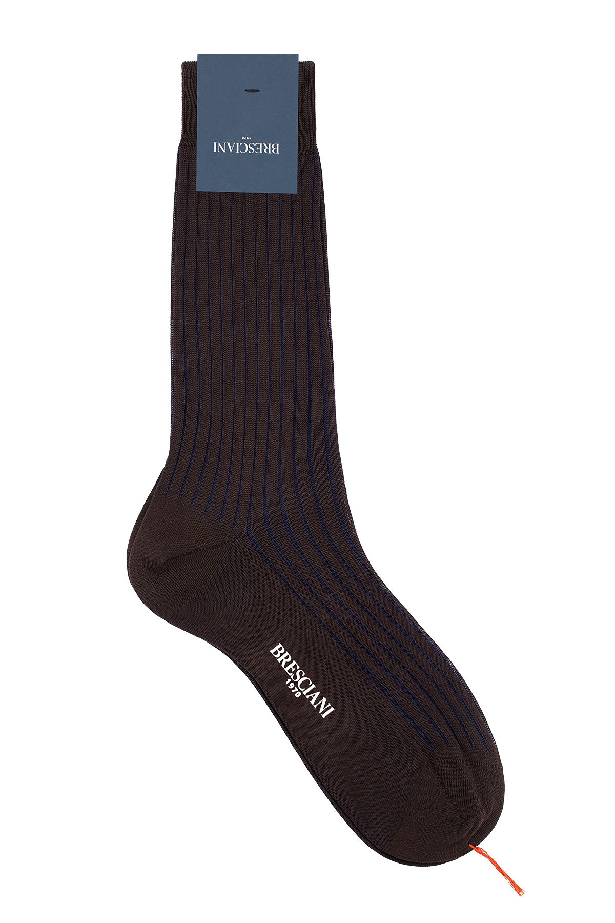 Bresciani Brown and Navy calf length cotton socks