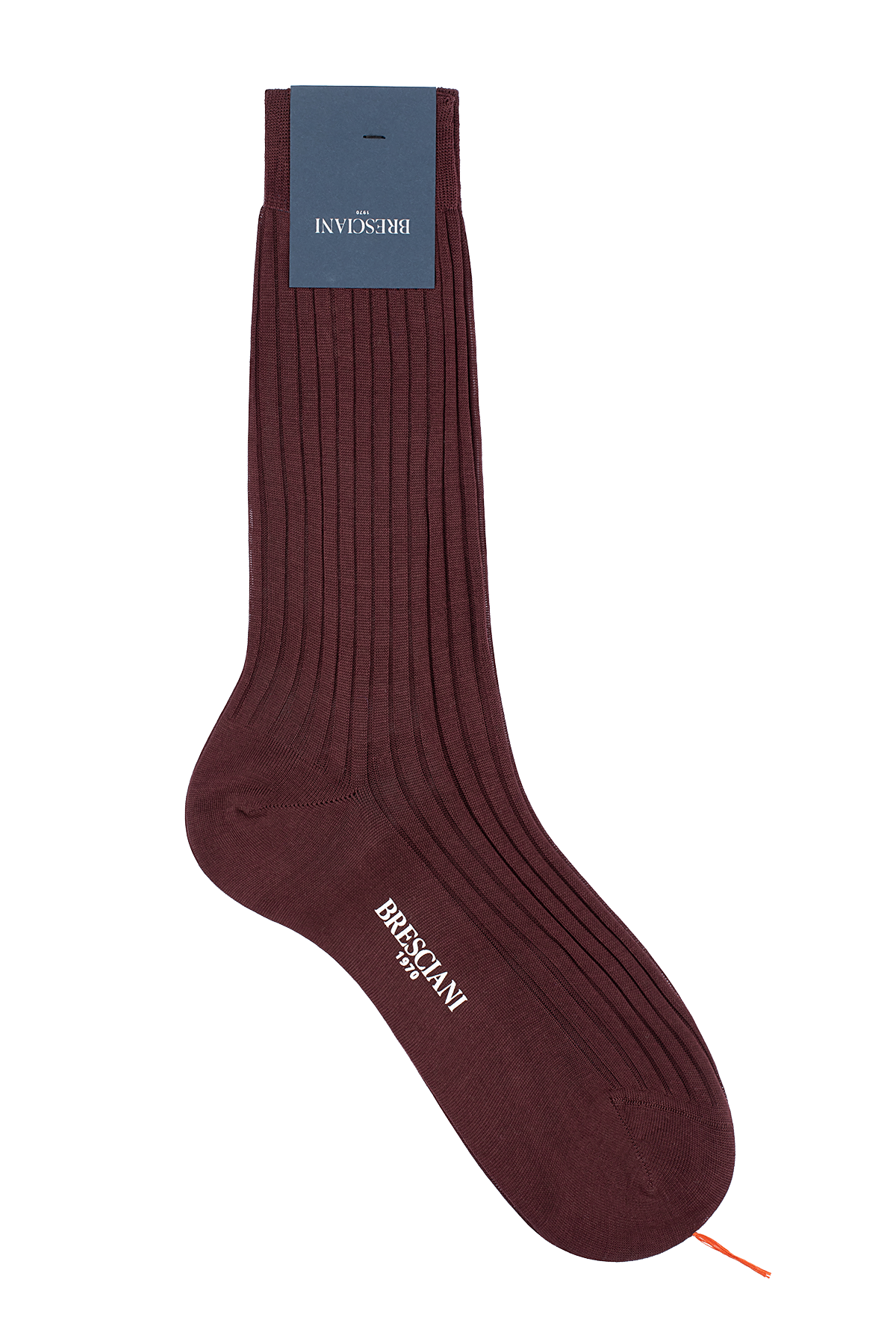Bresciani Burgundy calf length cotton socks