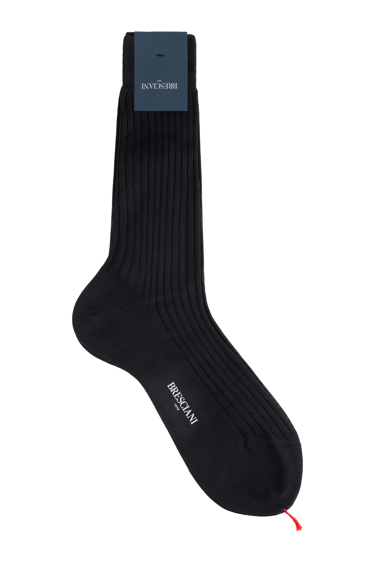 Bresciani Charcoal calf length cotton socks