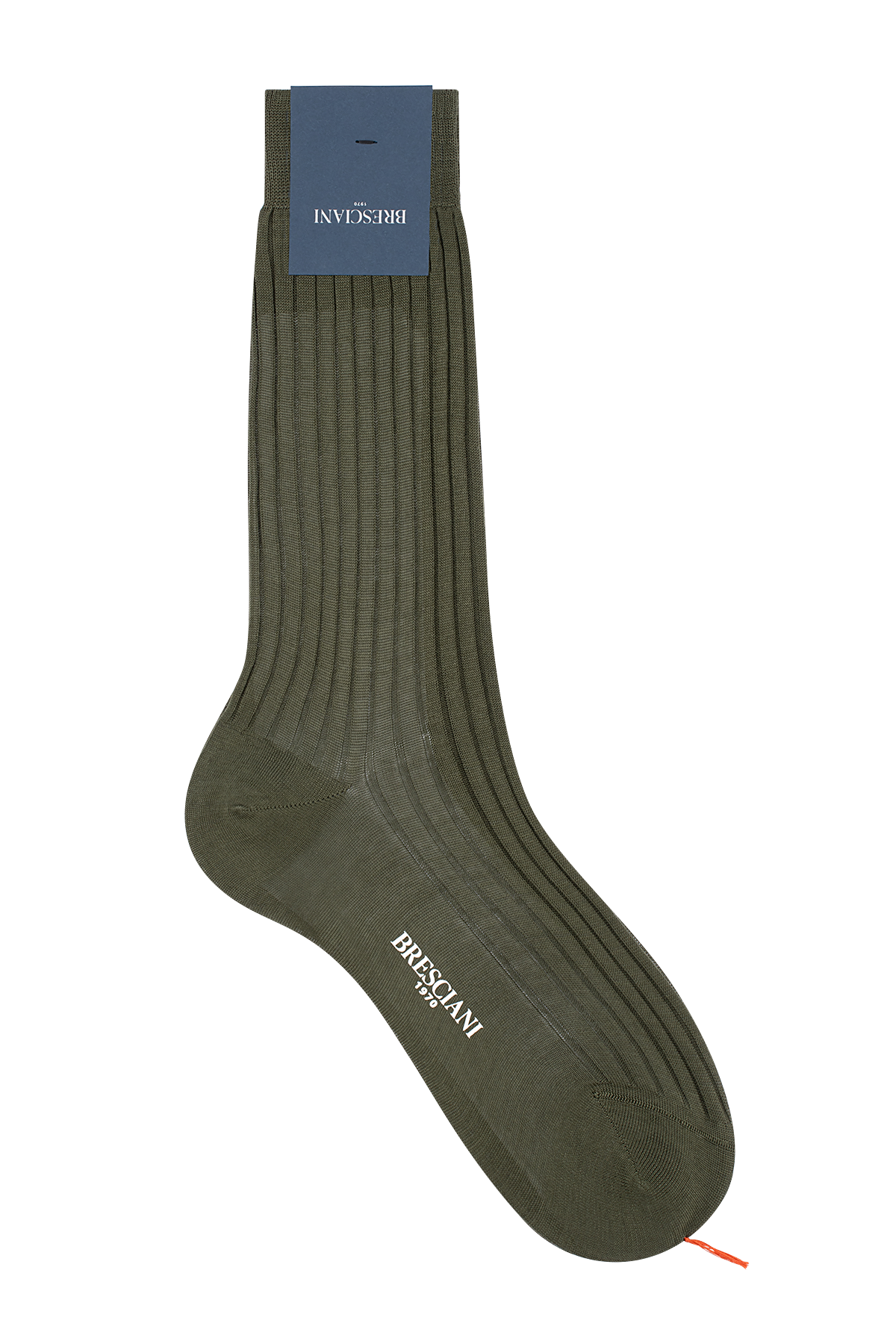 Bresciani Dark Green calf length cotton socks