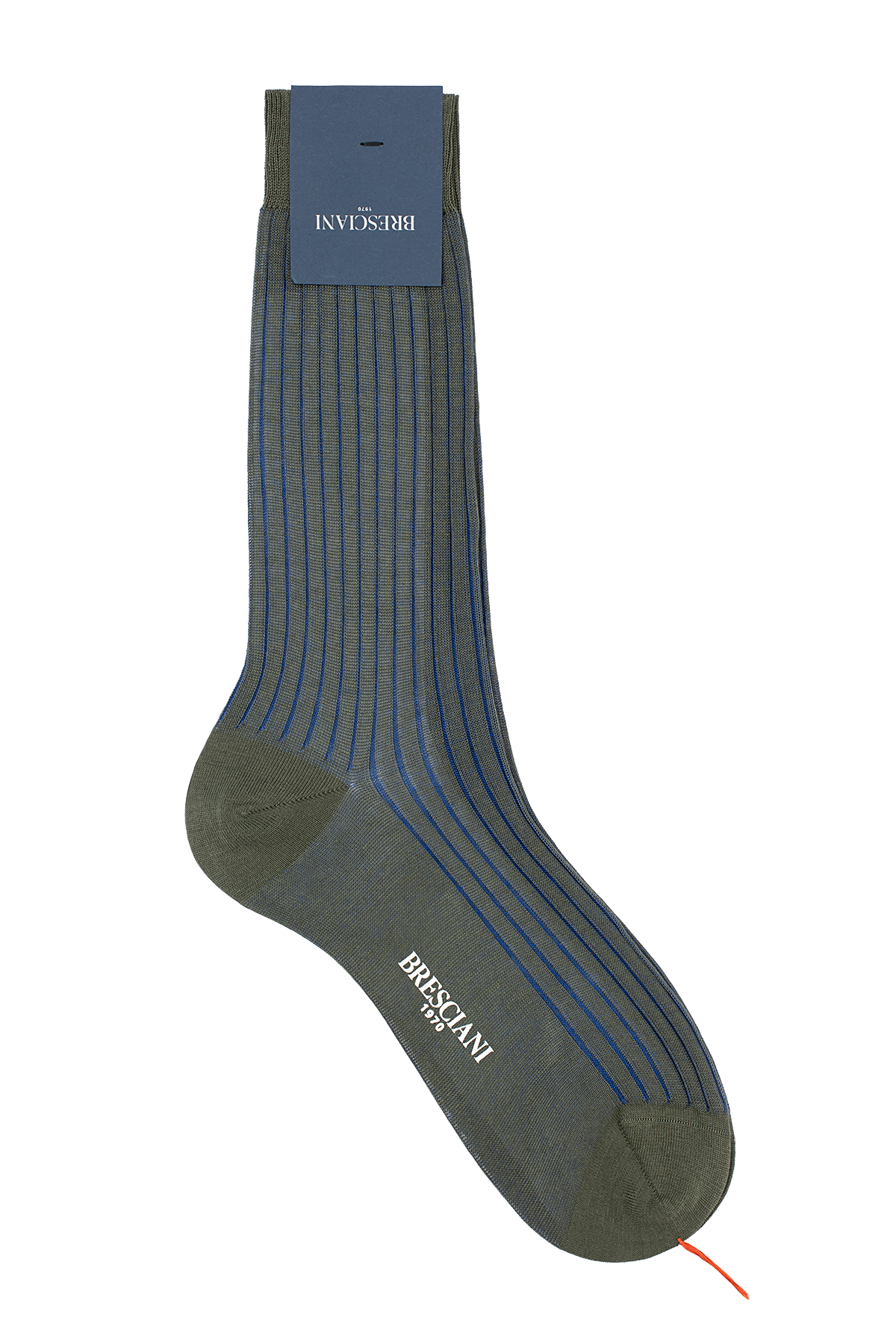 Bresciani Green and Navy calf length cotton socks
