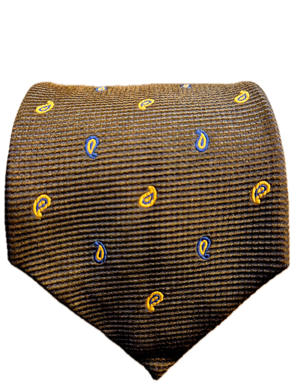 Cristallini Brown Paisley seven-fold silk tie