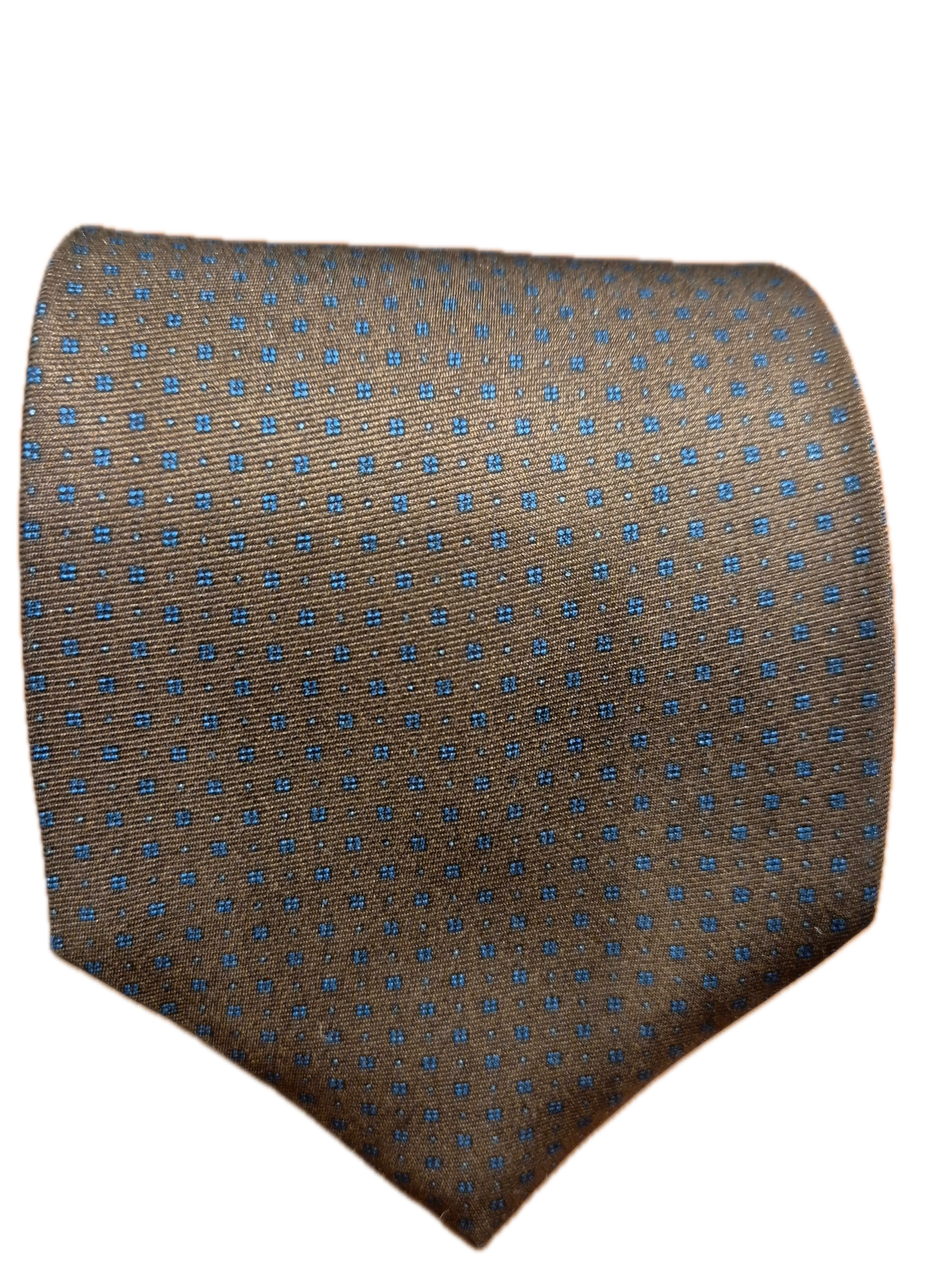 Vietri Brown Seven-fold silk tie