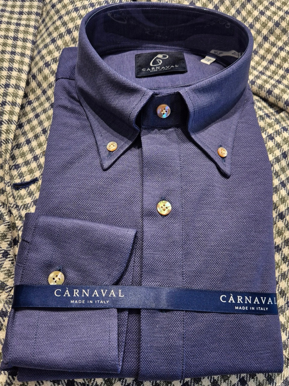 Mergellina Lapis Blue Jersey Cotton long sleeve polo