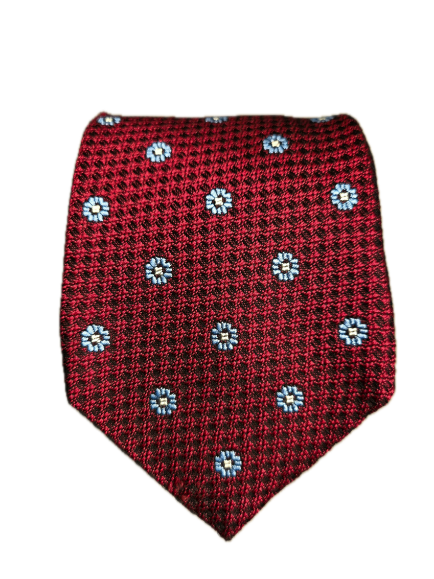 Martiri Burgundy Floral Seven-fold silk tie