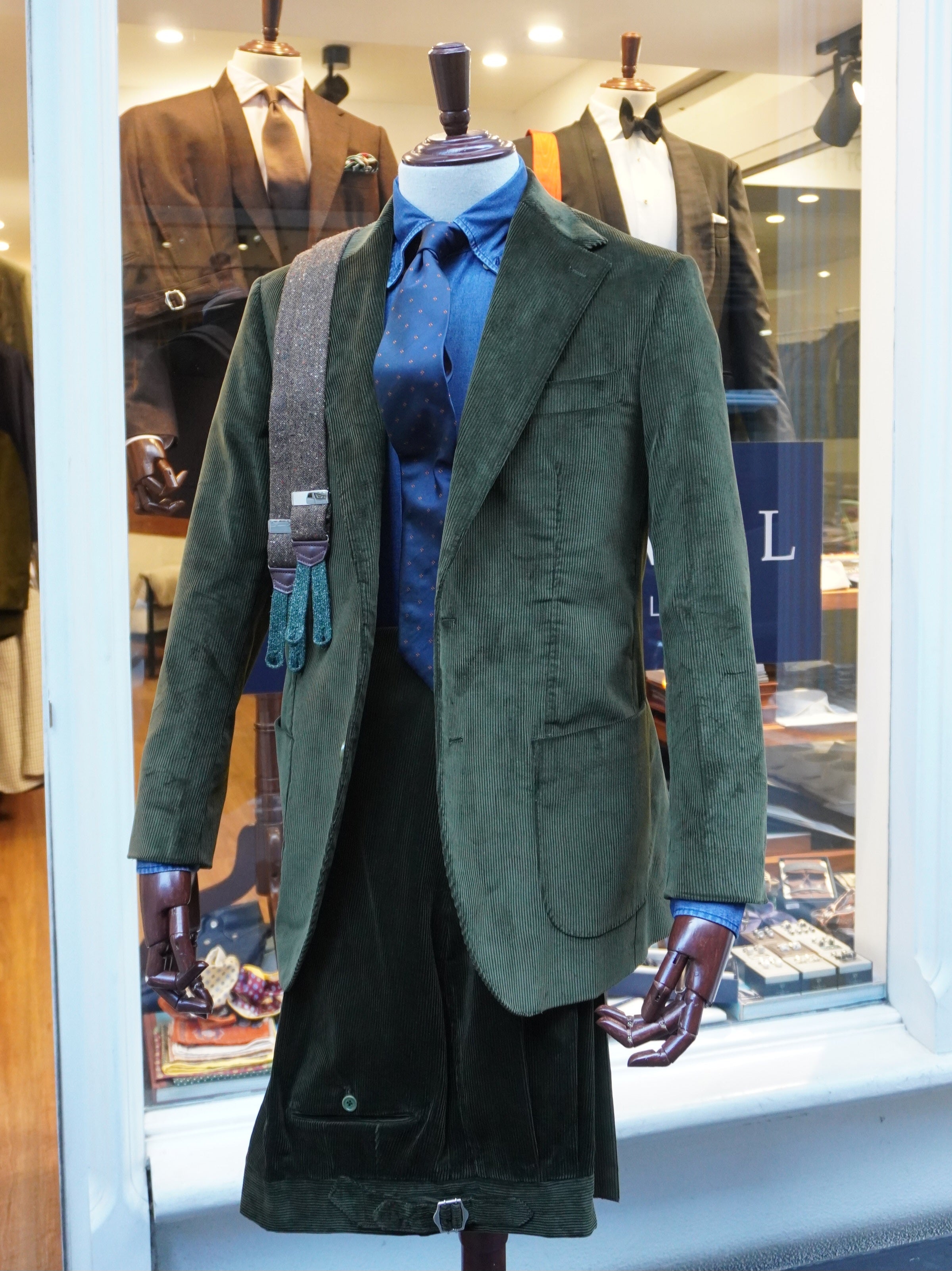 Floridiana dark green Corduroy men's suit