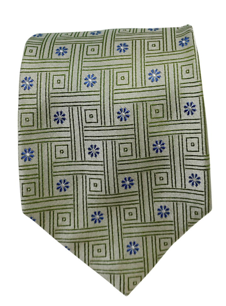 Rocce verdi Green Seven-fold silk tie