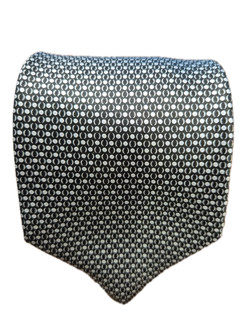 Troncone black and grey silk tie