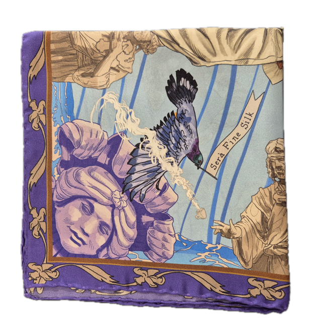 Just a coffee in Praiano Serà Fine Silk pocket square