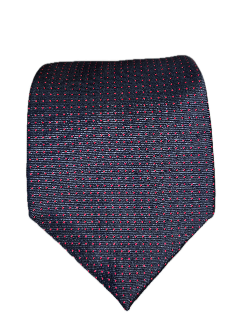 Plebiscito Navy and red pin dot seven-fold silk tie