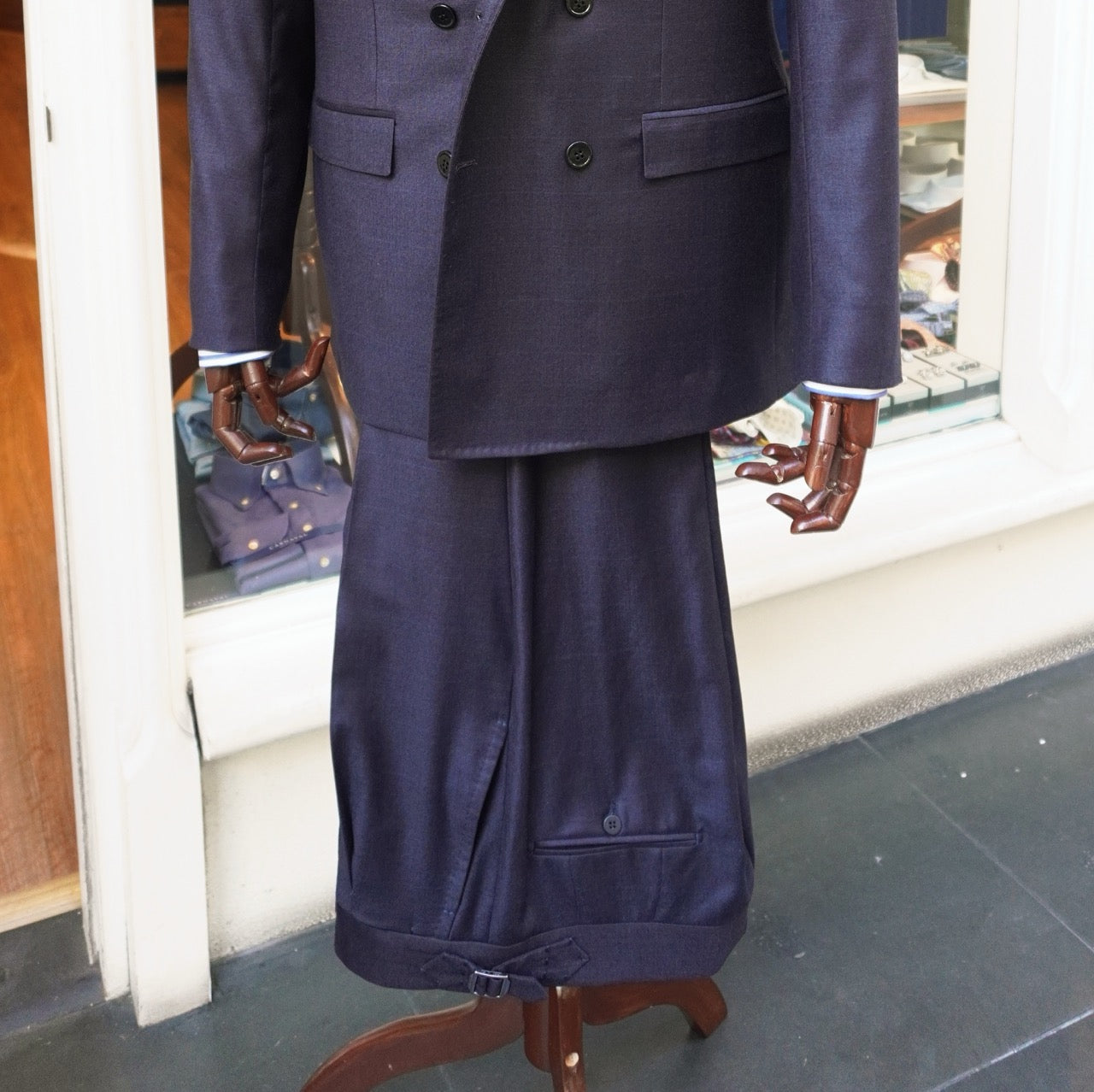 Chiaia Navy Glen Check Double Breasted suit