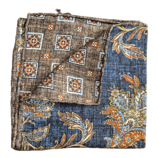 Rosi Collection Navy n8 silk pocket square
