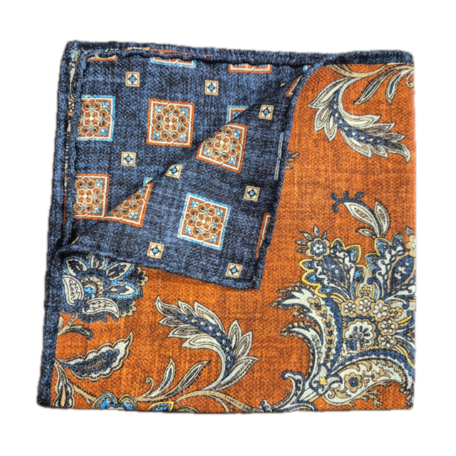 Rosi Collection Orange n6 silk pocket square