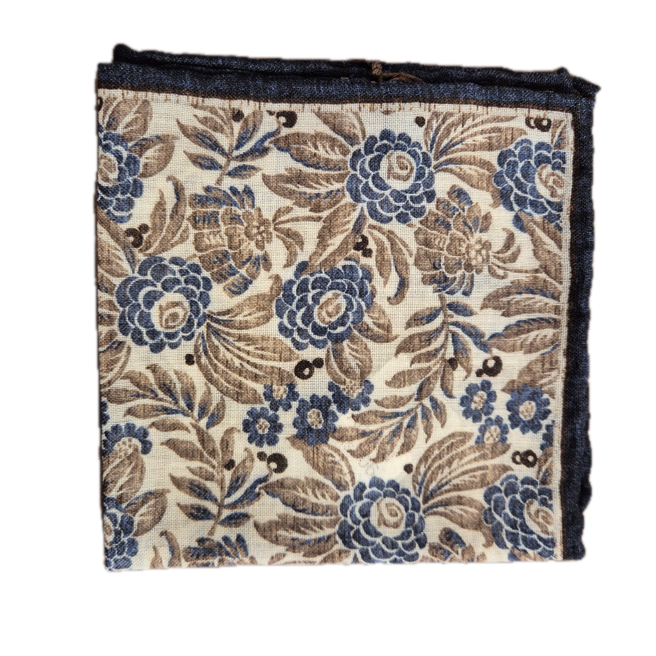 Rosi Collection light brown floral pocket square