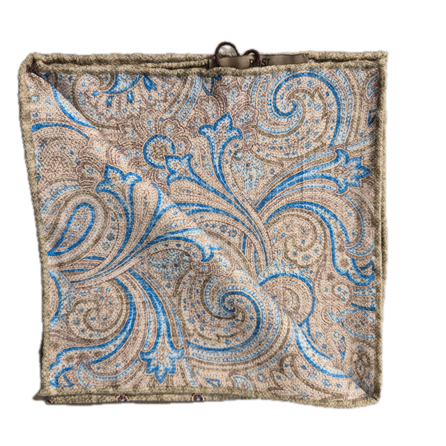 Rosi Collection green silk pocket square