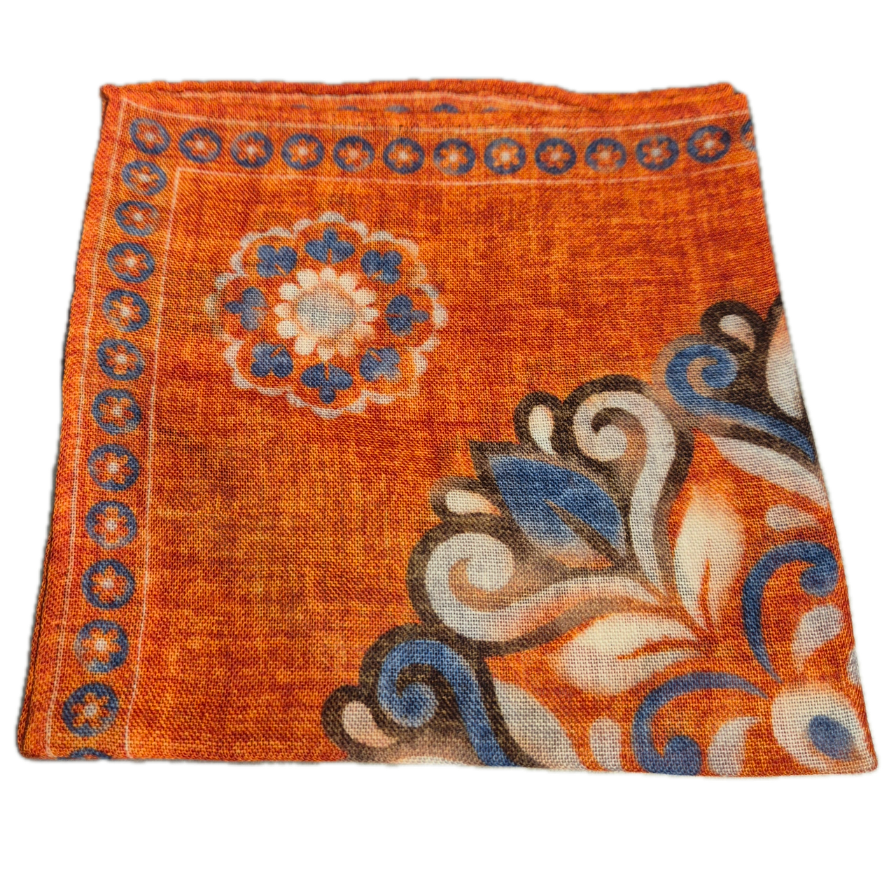 Rosi Collection orange floral pocket square