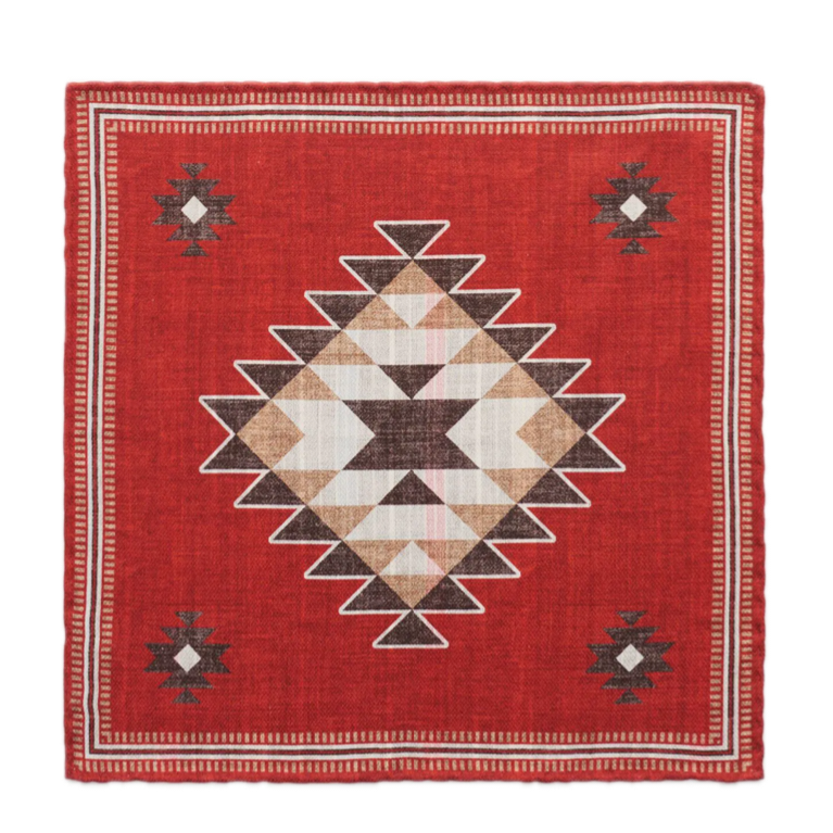Rosi Collection red multi stripe silk pocket square