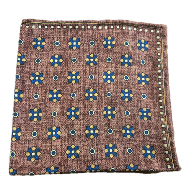Rosi Collection Purple plum and Cream silk pocket square