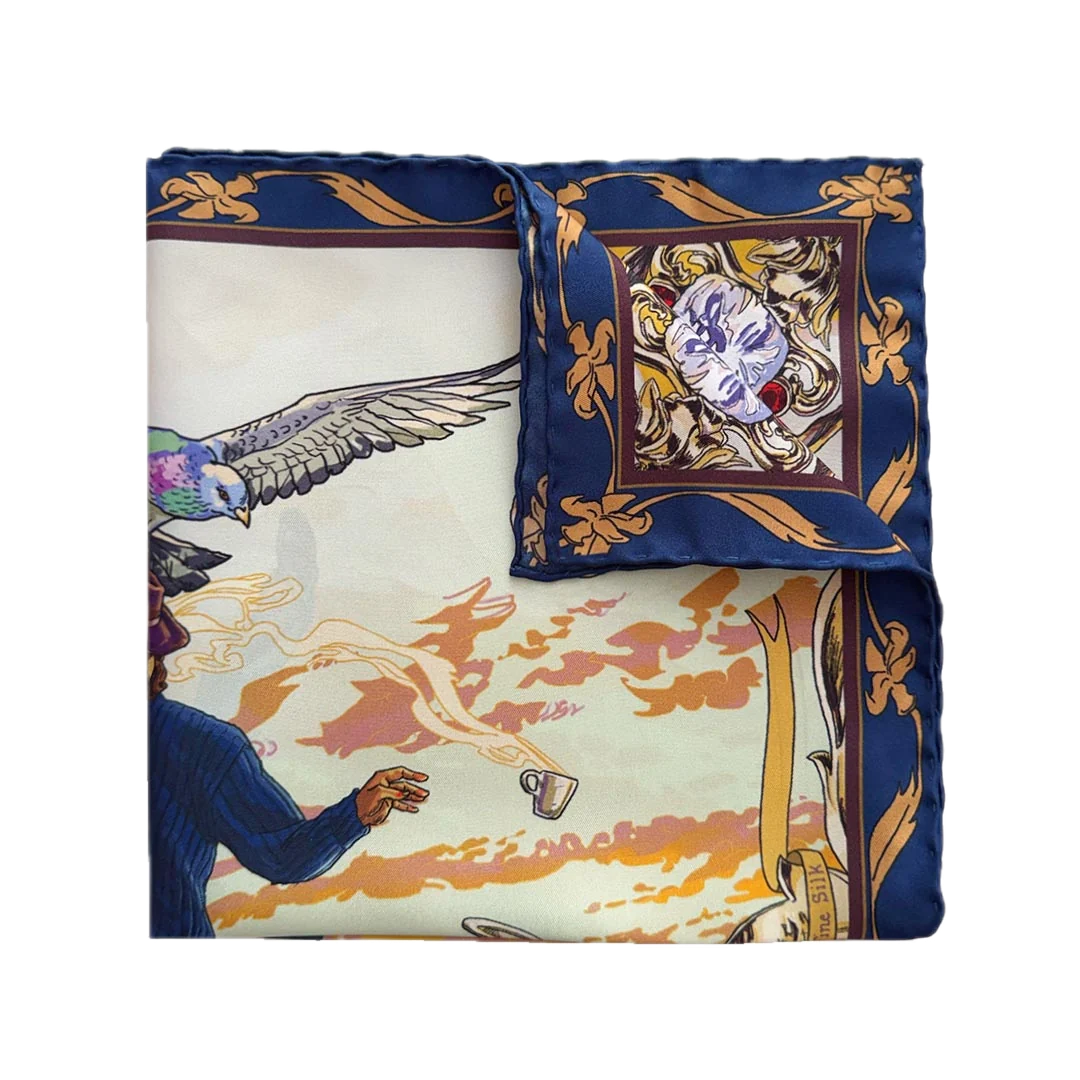 Serà Fine Silk Sunset in Florence silk pocket square