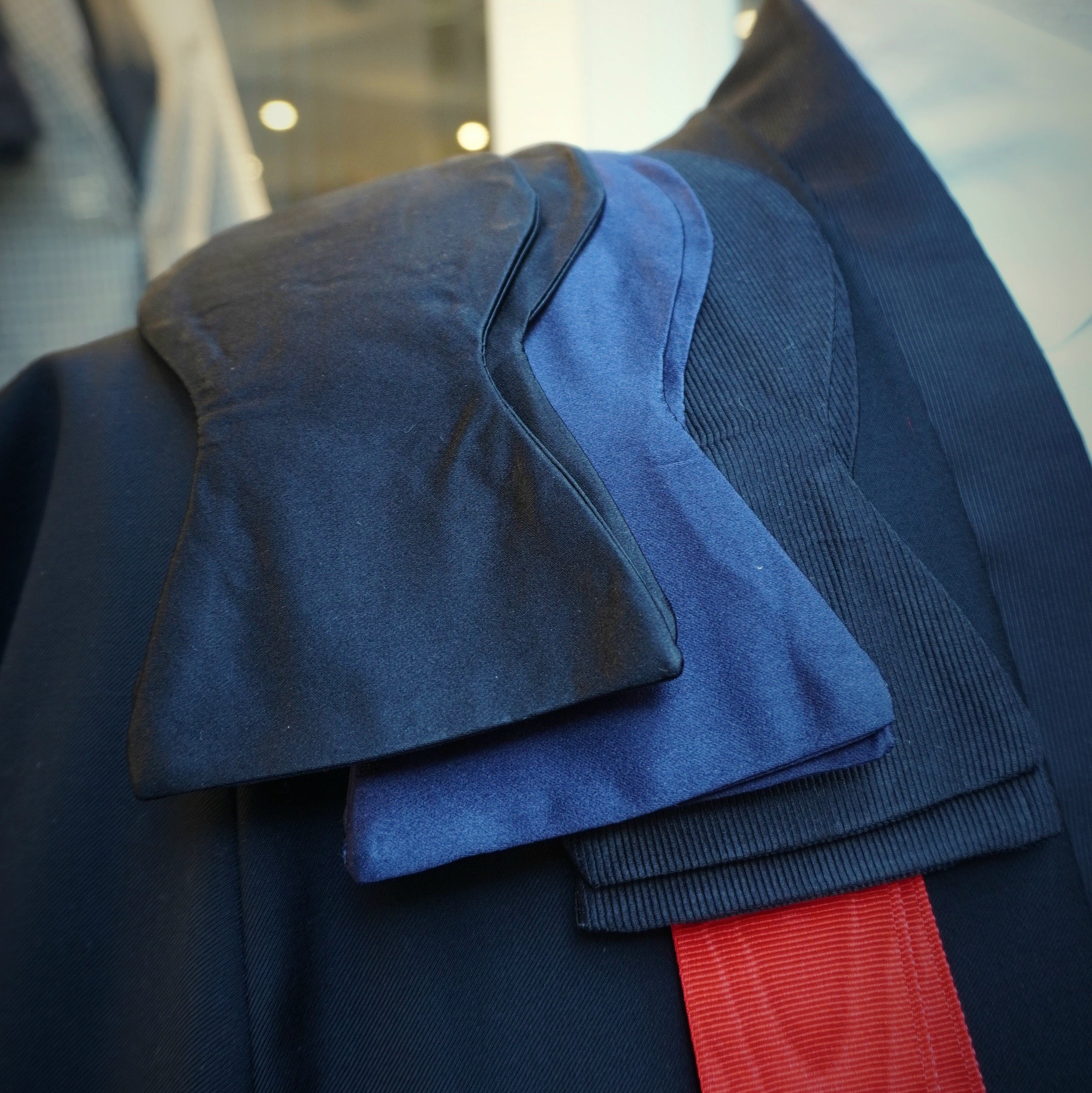 Pignatelli Navy satin silk self-tie bow tie