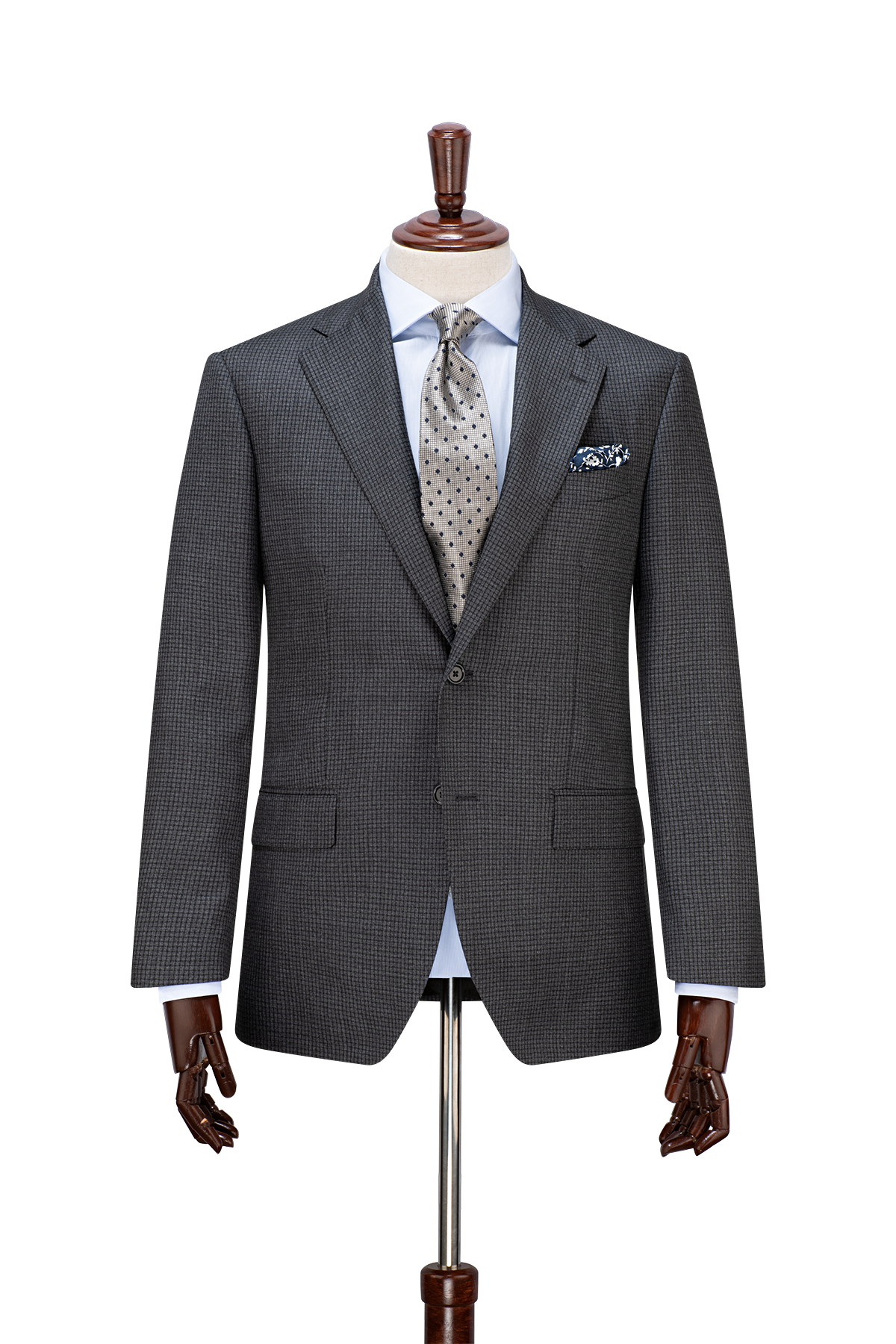 San Marzano Charcoal mini check men's suit