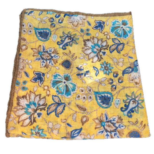 Rosi Collection yellow floral pocket square