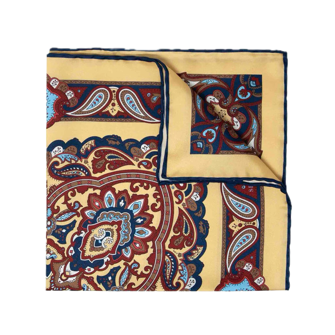Serà Fine Silk Mediterranean Golden Yellow silk pocket square