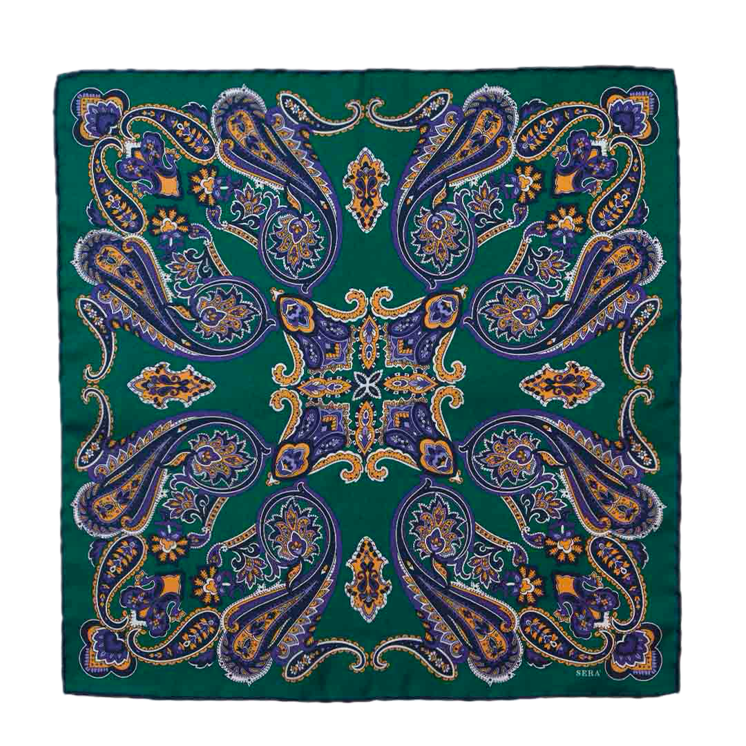 Serà Fine Silk Mint Nebbiolo silk pocket square