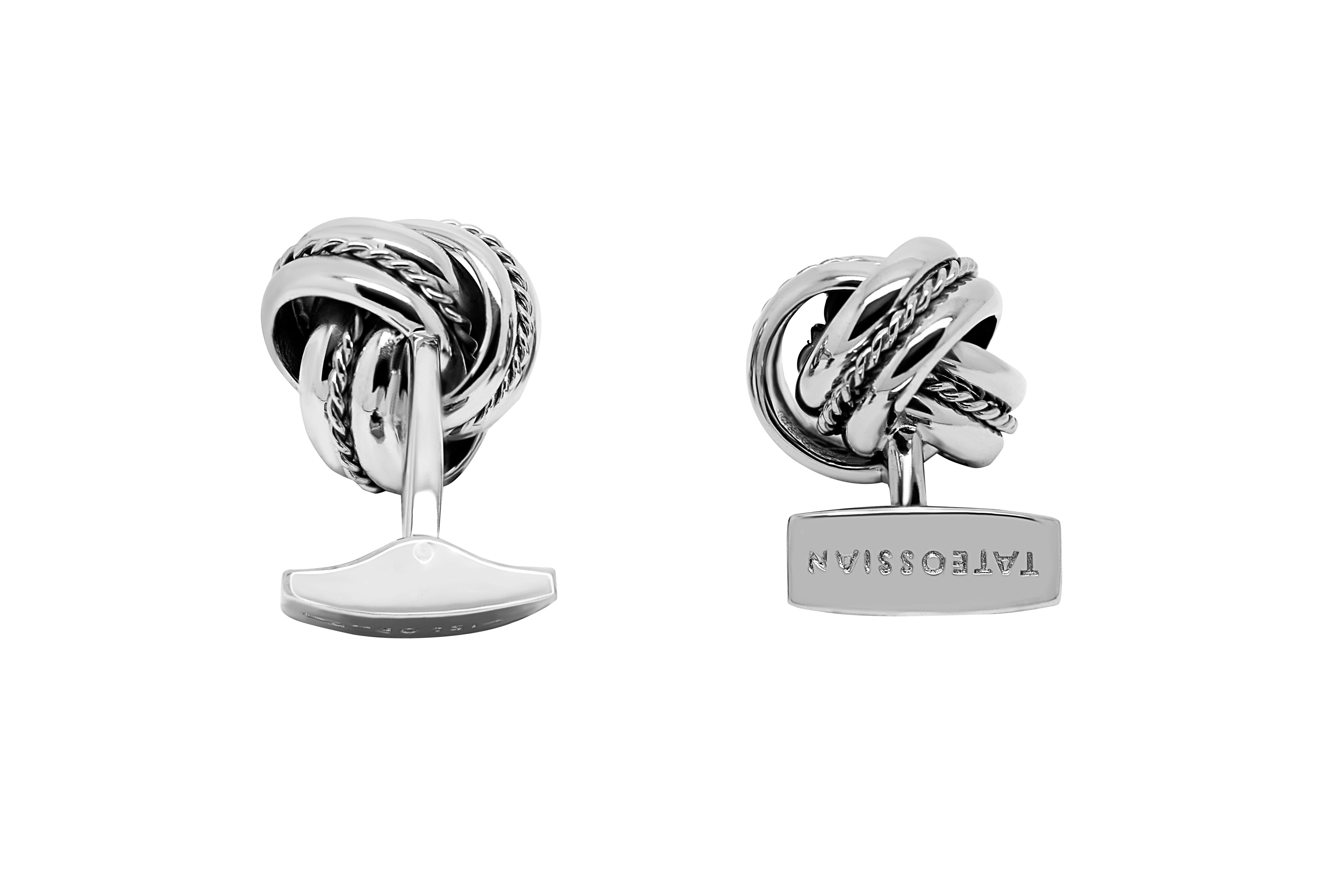 The Tateossian London braided knot cufflinks use polished sterling silver, clean lines and fluid movements to create a collection perfect for those who love classy minimalism.