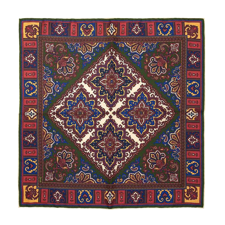 Serà Fine Silk Aida pocket square-Made in Italy using the finest silks from Como, our silk pocket squares are indeed a beautiful finishing touch to our Càrnaval collection. The multi coloured spectrum and pattern make it a classic.