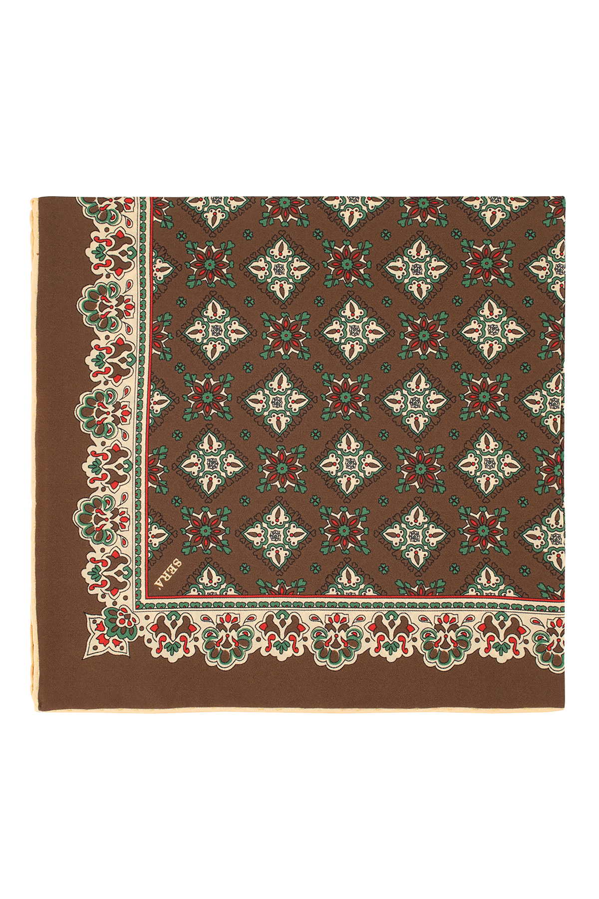 Serà Fine Silk Cocoa beans Amarone silk pocket square