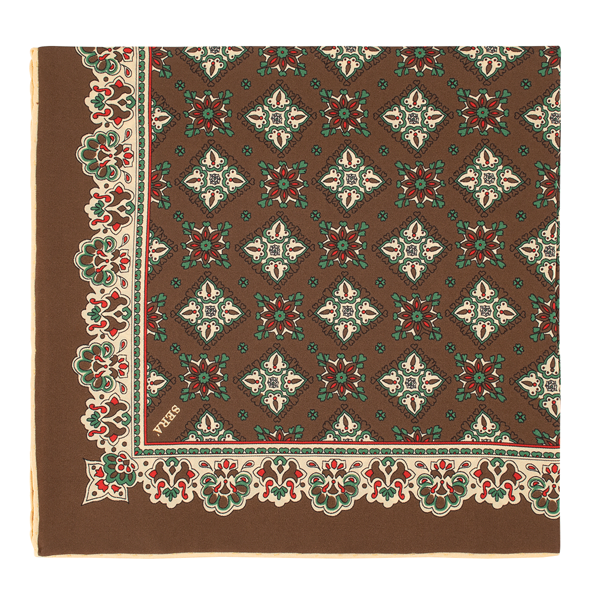 Serà Fine Silk Cocoa beans Amarone silk pocket square
