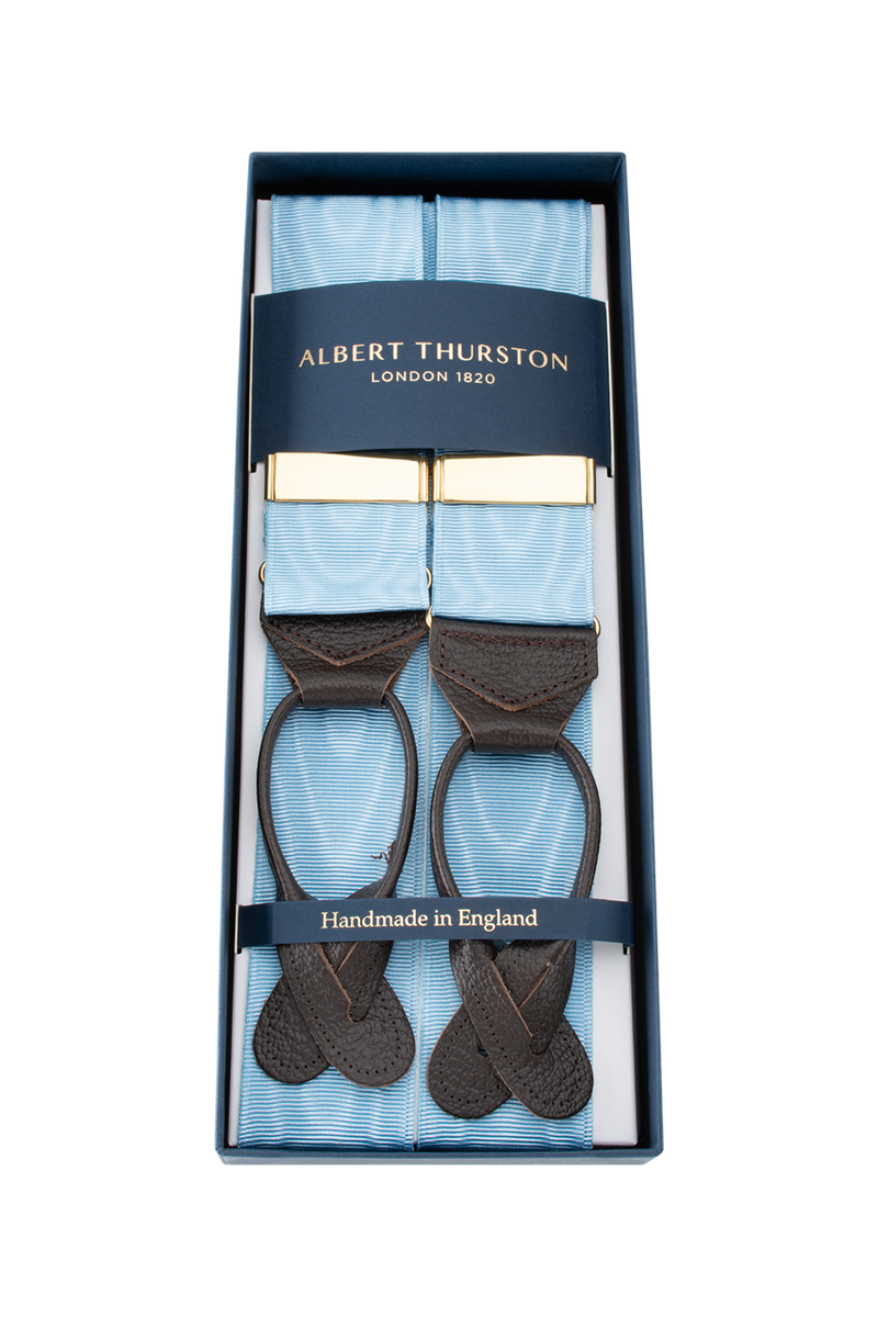 Albert Thurston Sky Moire men's braces- Càrnaval Sartoria