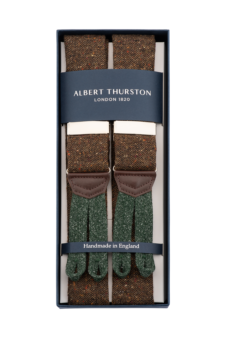 Albert Thurston Brown Donegal Tweed braces