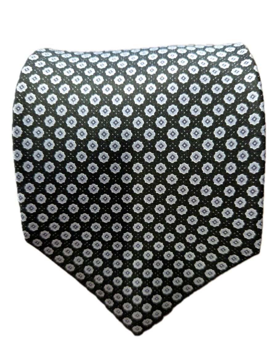 Fornillo black mini floral silk tie