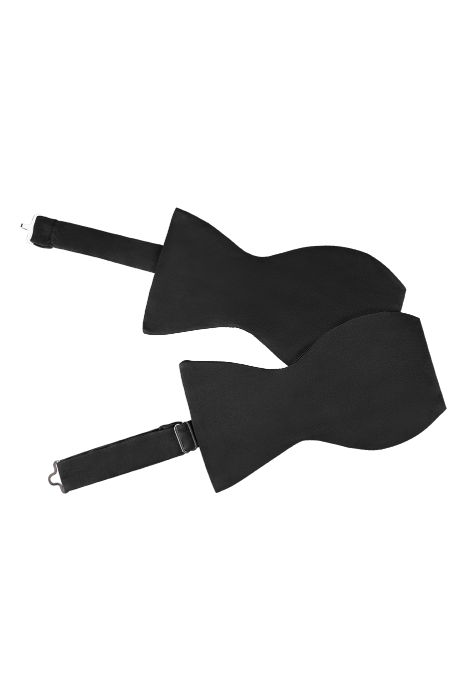Pignatelli Black Satin silk self-tie bow tie