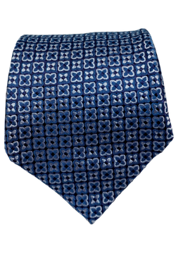 Duomo navy and blue seven-fold silk tie