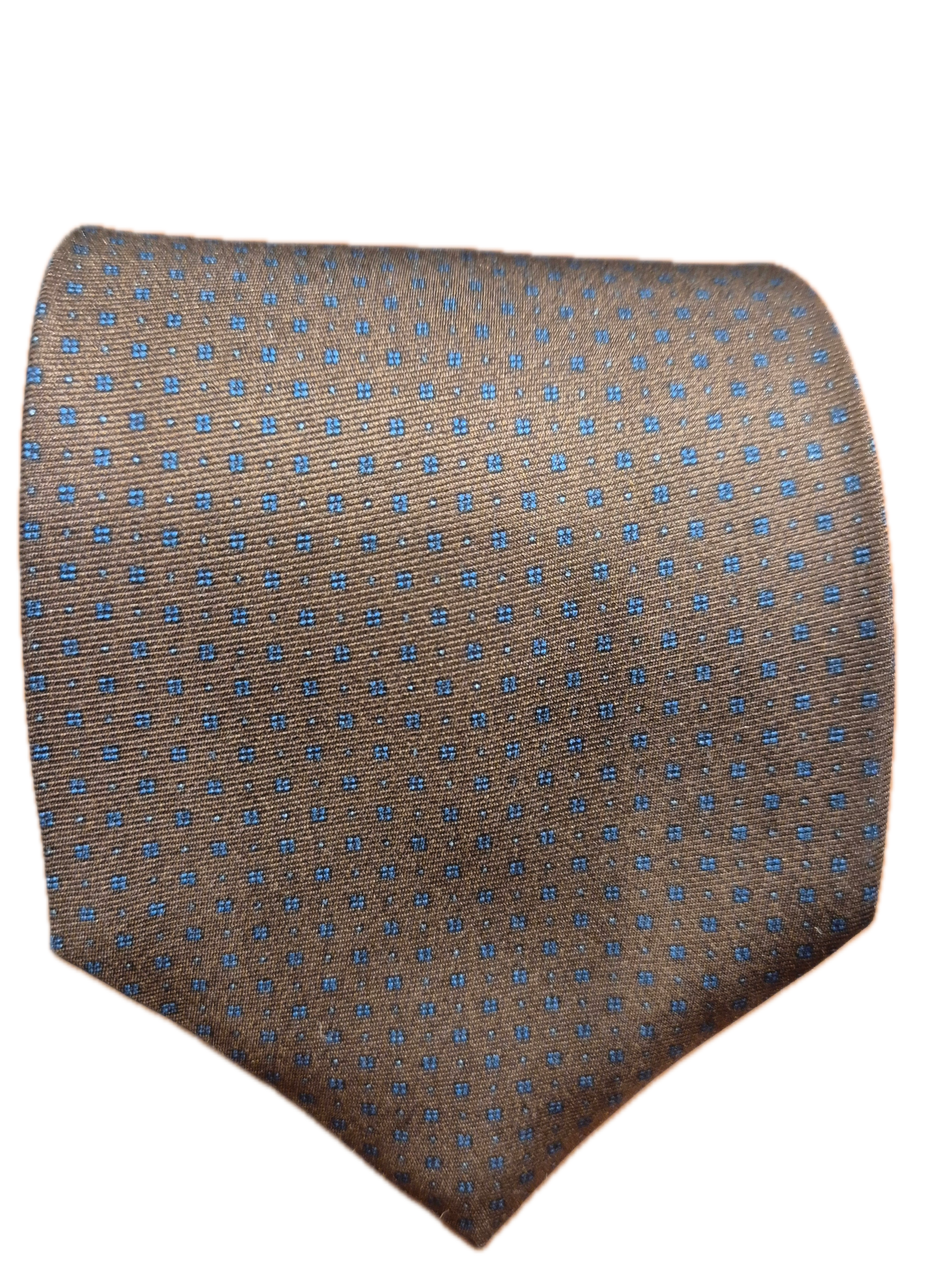Vietri Brown Seven-fold silk tie