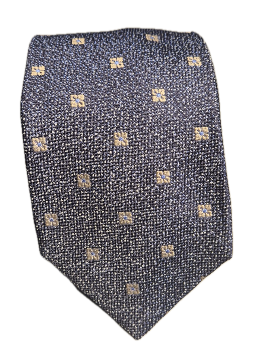 Como blue navy mini floral silk tie