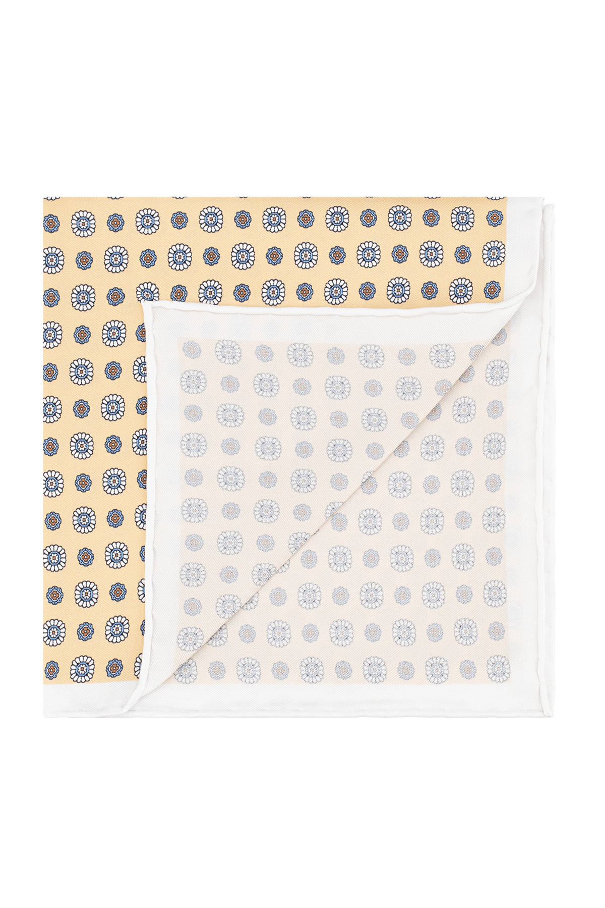 Yarra cream mini floral silk pocket square