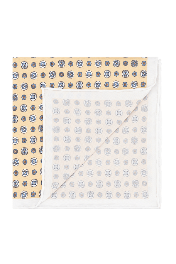 Yarra cream mini floral silk pocket square