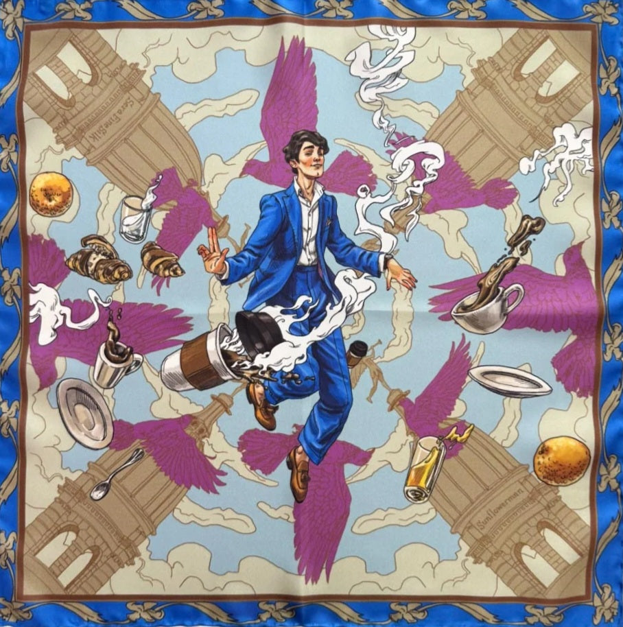 Daydream in Bologna Serà Fine Silk pocket square