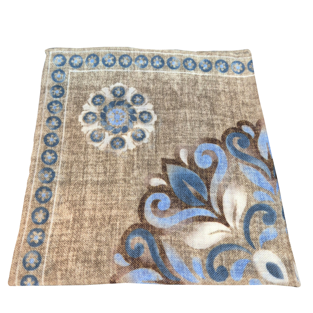 Rosi Collection light brown floral pocket square